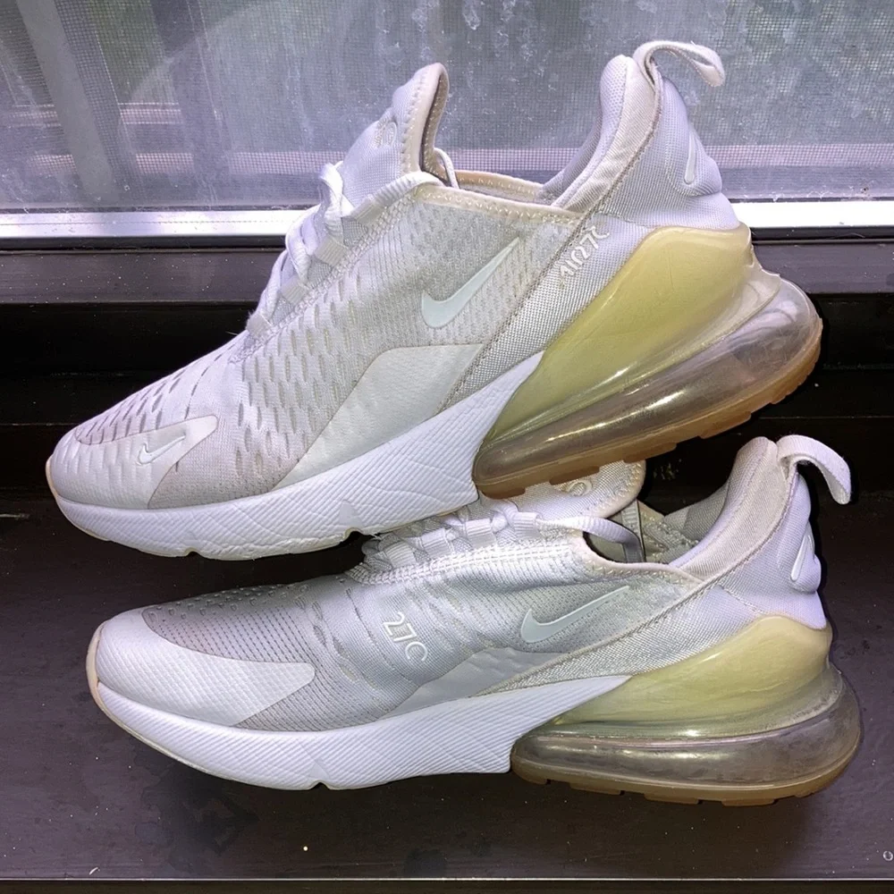 Nike Air Max 270 Women Size 7.5 Youth Size 6 White 943345-103 Running Shoes